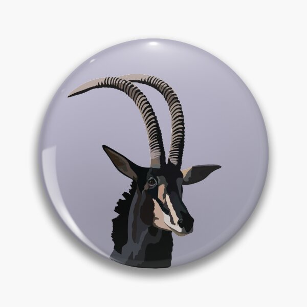 Item preview, S is for Sable Antelope ,Sable Antelope Artwork – Majestic African Antelope Illustration and Wildlife Design designed and sold by PrettylittlepastelUk.