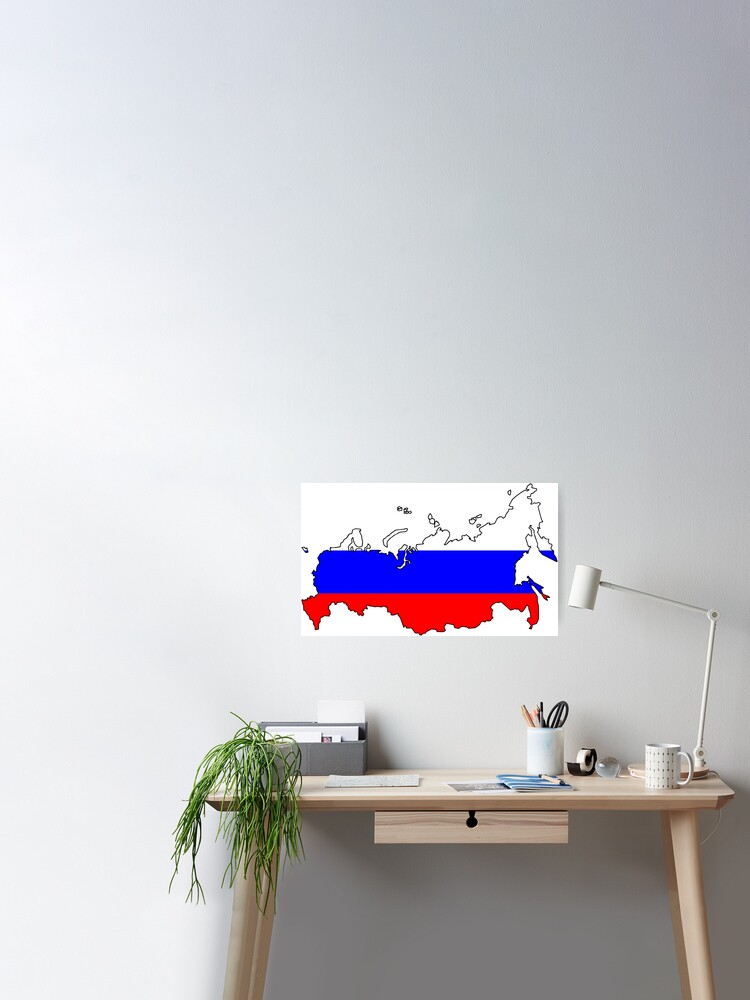 Russia flag map Poster by ctad