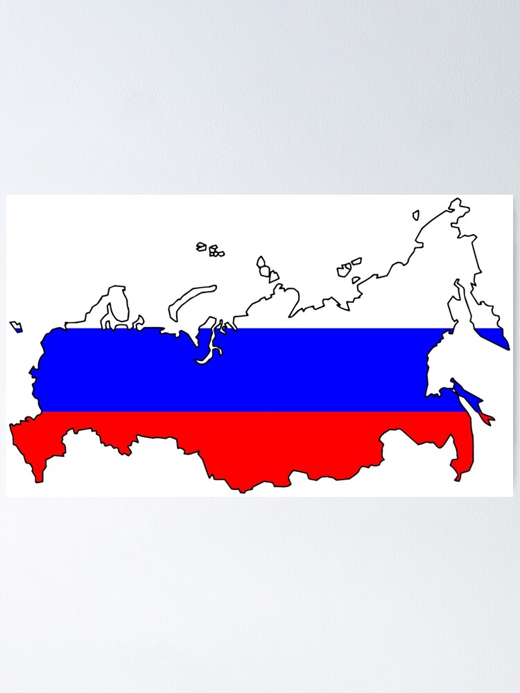 Russia flag map Poster by ctad