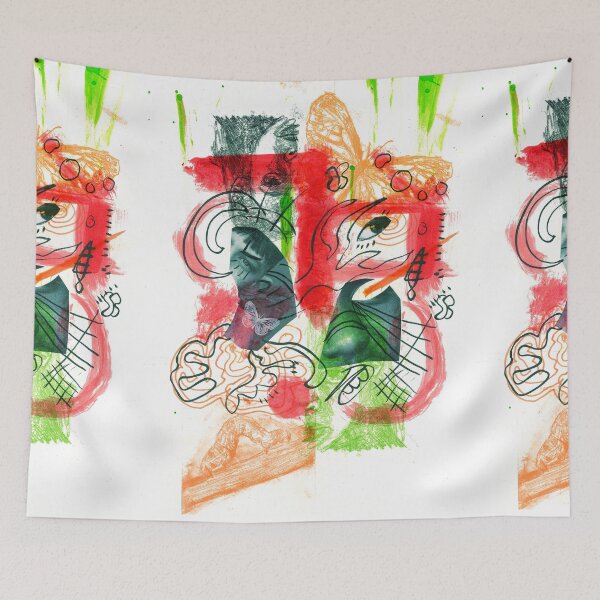 Item preview, Weird Face Collage - Butterflies and Eyes designed and sold by Lucie Jamais.