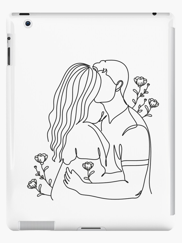 Drawing Art - People Kissing 