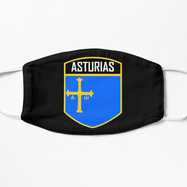 Emblema de la bandera de Asturias España Mascarilla plana