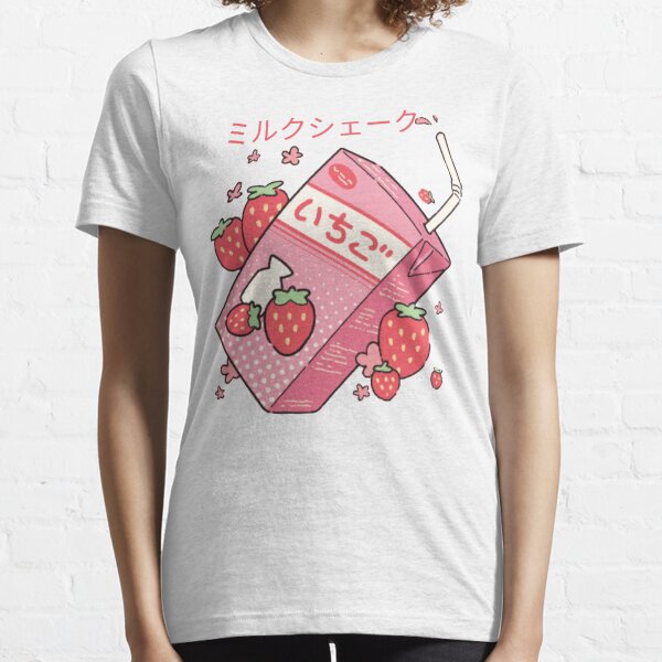 Strawberry Milk Shirt, Aesthetic Clothing, Kawaii Shirt, Pastel Pink Shirt,  Pastel Goth Shirt, Kawaii Clothing, Anime, Cute Shirt 