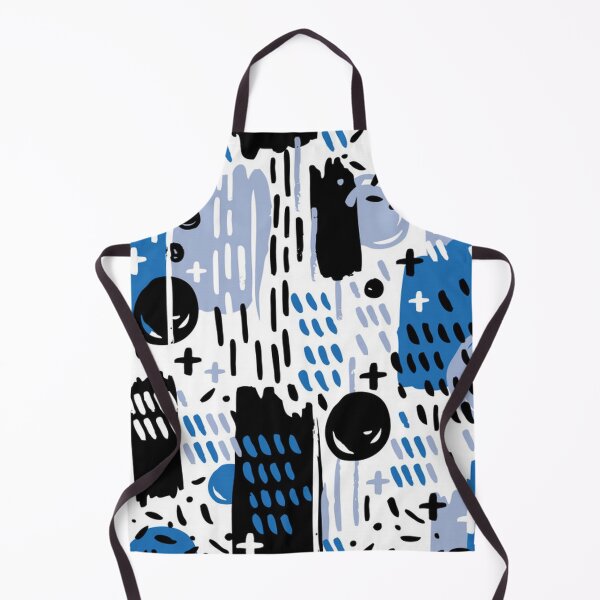 Item preview, Black, Blue and White Abstract Brushstrokes designed and sold by pugmom4.