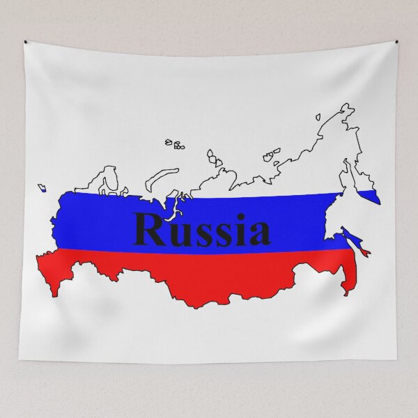 Item preview, Russia Flag Map and Country Name in English designed and sold by ctad.