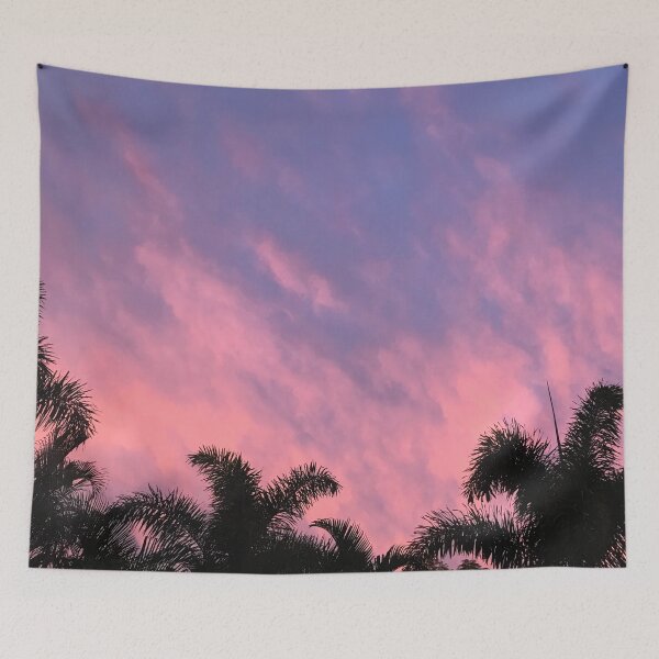 Item preview, Palm Trees Pink Blue Sunset Sky designed and sold by TropicalFronds.