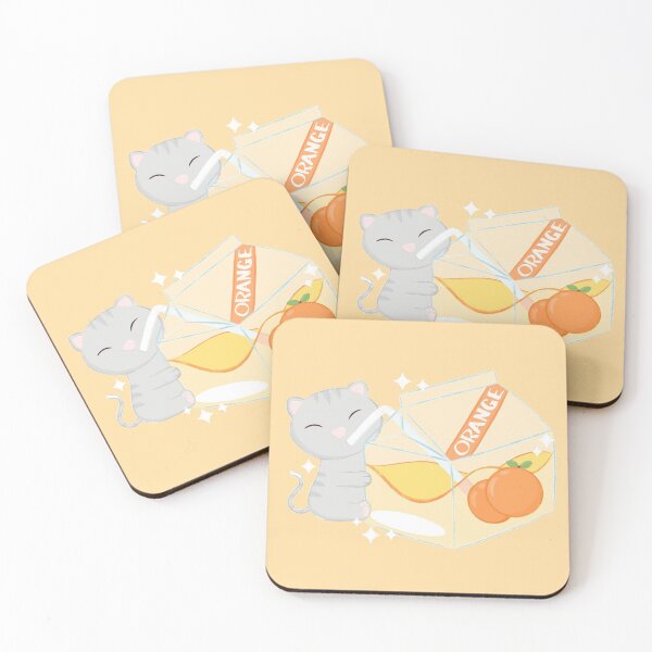 Item preview, Kawaii cat orange juice designed and sold by milyahs-art.