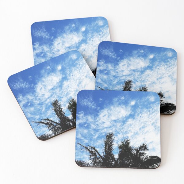 Item preview, Palm Tree Leaves Blue Sky White Clouds designed and sold by TropicalFronds.
