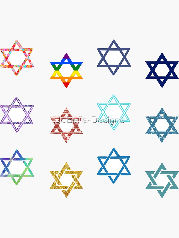 Thumbnail 3 of 3, Sticker, Jewish Star Stickers designed and sold by JoBella-Designs.