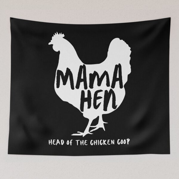Item preview, Mama Hen. Head Of The Chicken Coop. White Chicken Silhouette, Handwritten Text designed and sold by JellyBeenzz.