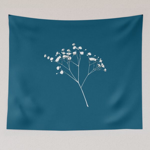 Item preview, White gypsophila on petrol, designed and sold by Ninaeva.