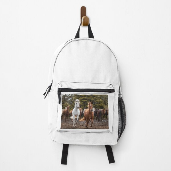 Item preview, White and brown fairy tale horses, Lusitano breed, running free outdoors with herd. designed and sold by AylaHarbich.