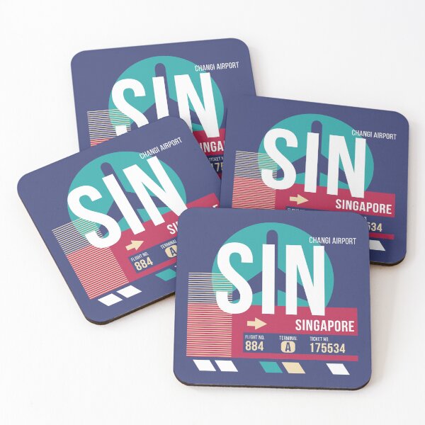 Item preview, Singapore City (SIN) Airport Code Baggage Tag designed and sold by SLAG-Creative.
