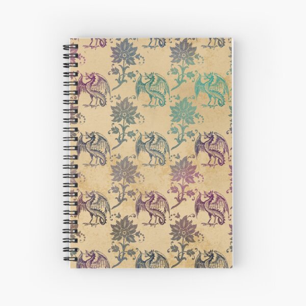 Vintage Dragon Pattern Spiral Notebook