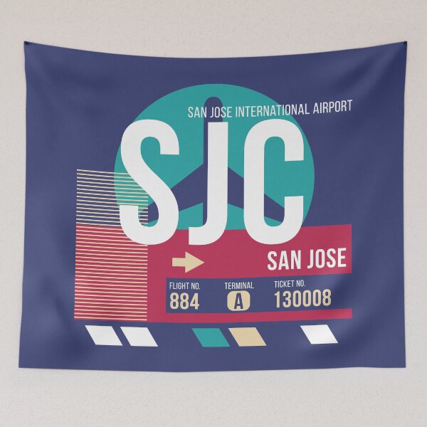 Item preview, San Jose, California (SJC) Airport Code Baggage Tag designed and sold by SLAG-Creative.