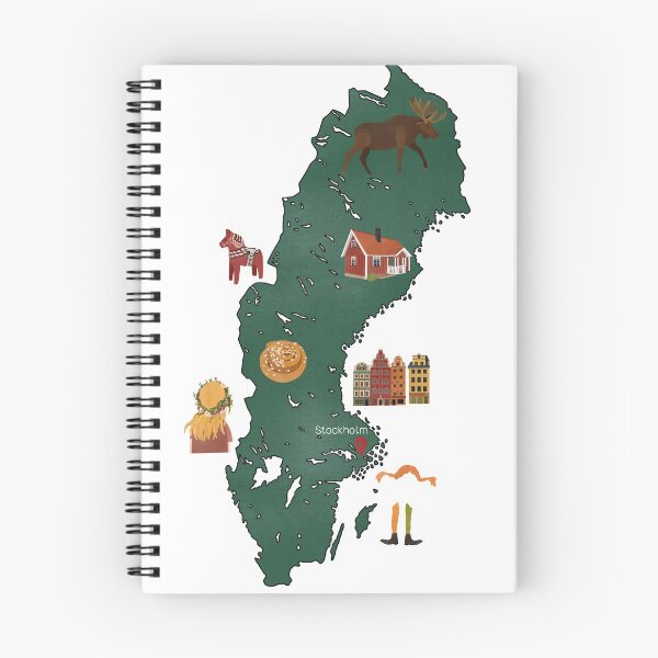 Item preview, Sweden map - sights and highlights Sweden, Stockholm designed and sold by TildaandTheo.
