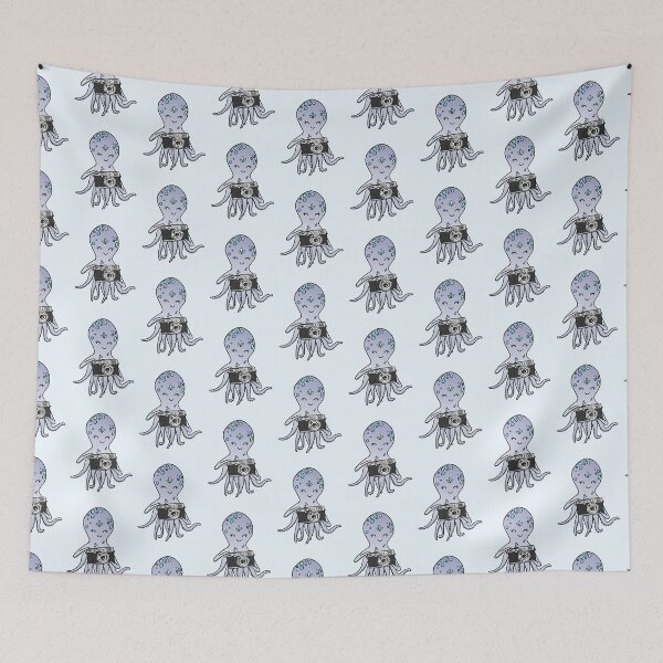 Item preview, Cute Octopus With Camera Illustration designed and sold by Fotografille.
