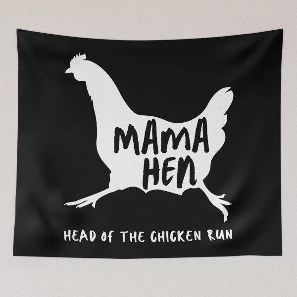 Item preview, Mama Hen. Head Of The Chicken Run. White Chicken Silhouette, Handwritten Text designed and sold by JellyBeenzz.