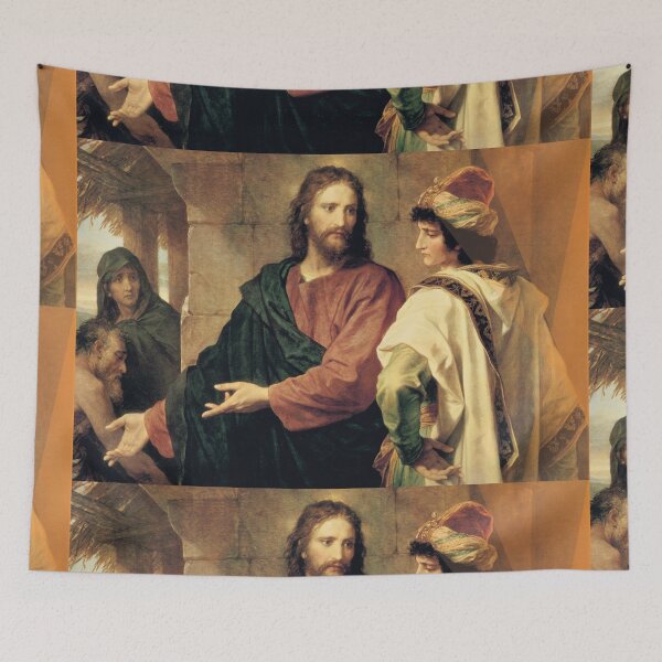 Item preview, Jesus Christ vintage painting designed and sold by Vintage Designs +.
