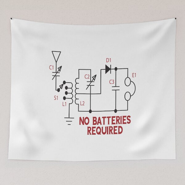 Item preview, Crystal Radio Circuit - No Batteries Required graphic and sticker pack designed and sold by WilsonCreekArts.