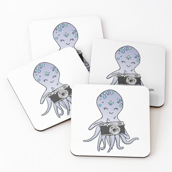 Item preview, Cute Octopus With Camera Illustration designed and sold by Fotografille.