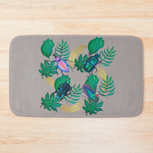 Item preview, Insects bugs watercolor with leaves and gold  designed and sold by editanagy.