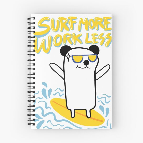 Item preview, Surf more, work less with Beary Black Ears  designed and sold by PAINTORS.