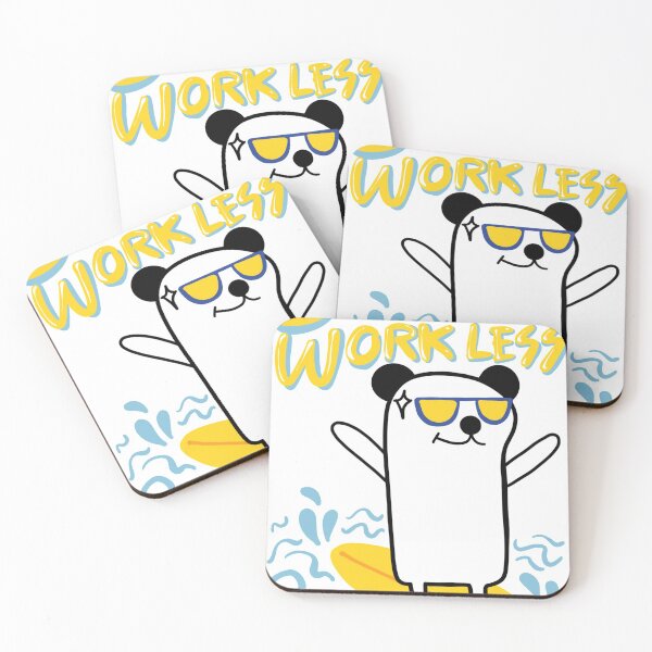 Item preview, Surf more, work less with Beary Black Ears  designed and sold by PAINTORS.