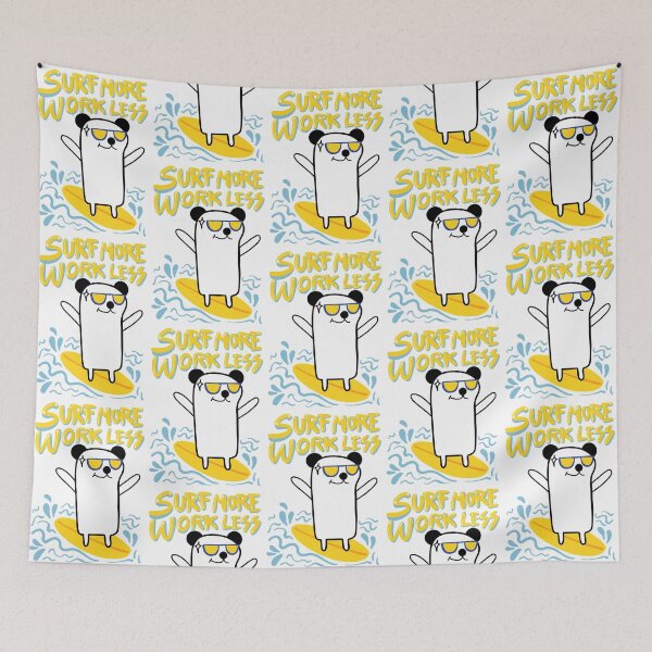 Item preview, Surf more, work less with Beary Black Ears  designed and sold by PAINTORS.