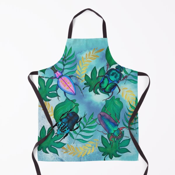 Item preview, Insects bugs watercolor with leaves and gold blue designed and sold by editanagy.