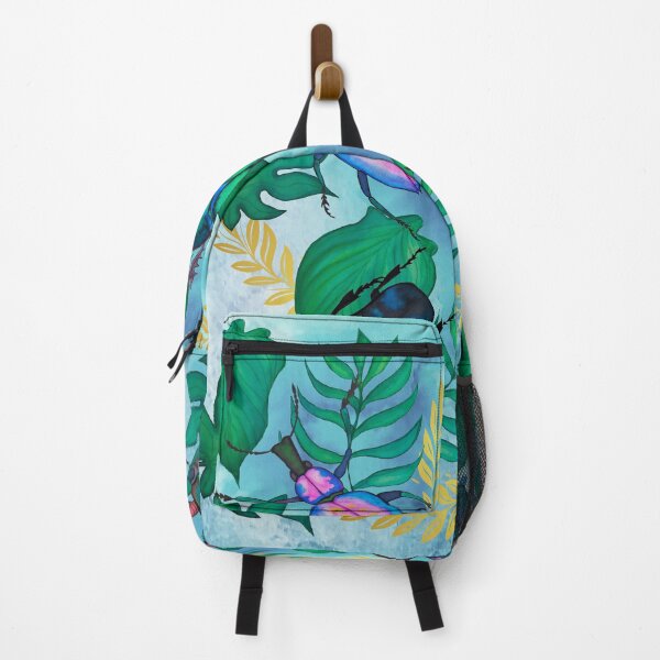 Item preview, Insects bugs watercolor with leaves and gold blue designed and sold by editanagy.