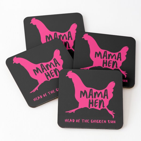 Item preview, Mama Hen. Head Of The Chicken Run. Bright Pink Chicken Silhouette, Handwritten Text designed and sold by JellyBeenzz.
