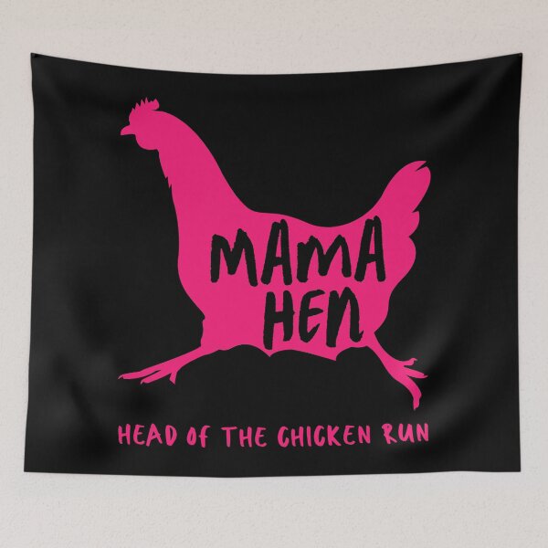 Item preview, Mama Hen. Head Of The Chicken Run. Bright Pink Chicken Silhouette, Handwritten Text designed and sold by JellyBeenzz.