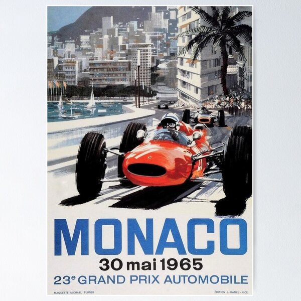 Affiche F1 Vintage - Grand prix - Donut & Friends