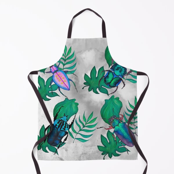 Item preview, Insects bugs watercolor with leaves and gold grey designed and sold by editanagy.