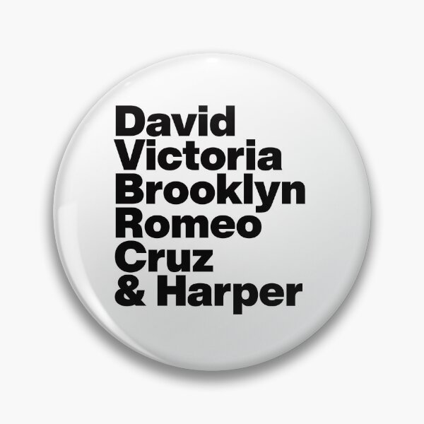 Item preview, The Beckhams - David Victoria Brooklyn Romeo Cruz and Harper - Black Text designed and sold by TypeHaus™.