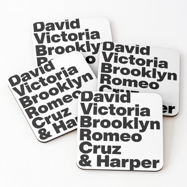 Item preview, The Beckhams - David Victoria Brooklyn Romeo Cruz and Harper - Black Text designed and sold by TypeHaus™.