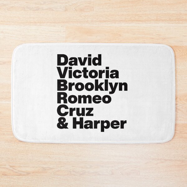 Item preview, The Beckhams - David Victoria Brooklyn Romeo Cruz and Harper - Black Text designed and sold by TypeHaus™.