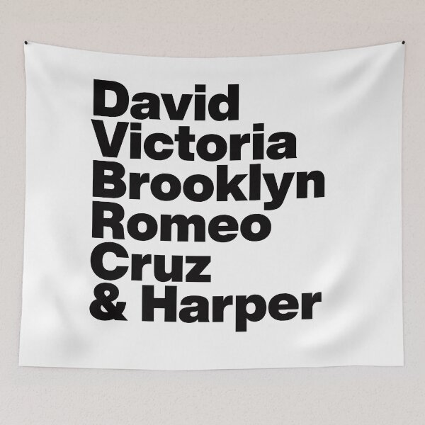 Item preview, The Beckhams - David Victoria Brooklyn Romeo Cruz and Harper - Black Text designed and sold by TypeHaus™.