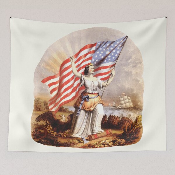 Item preview, Woman Holding the US Flag designed and sold by RosarioDesigns.