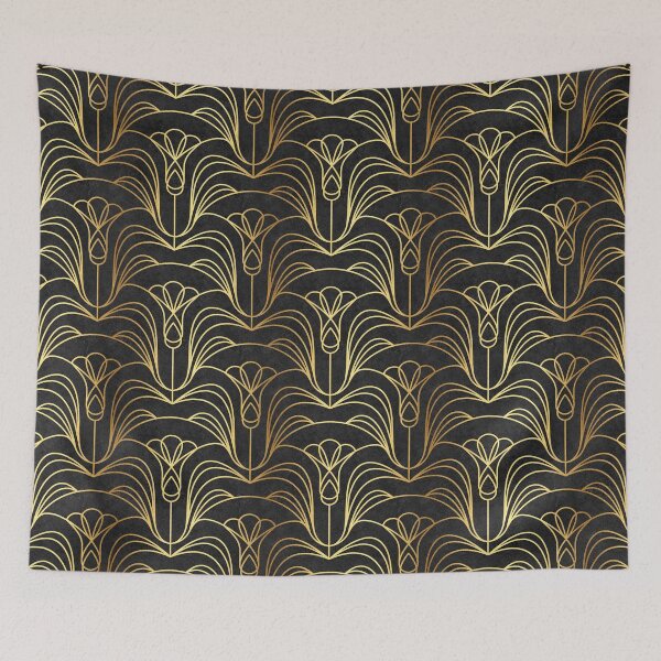 Item preview, Art Deco Floral. Black and Gold designed and sold by lents.