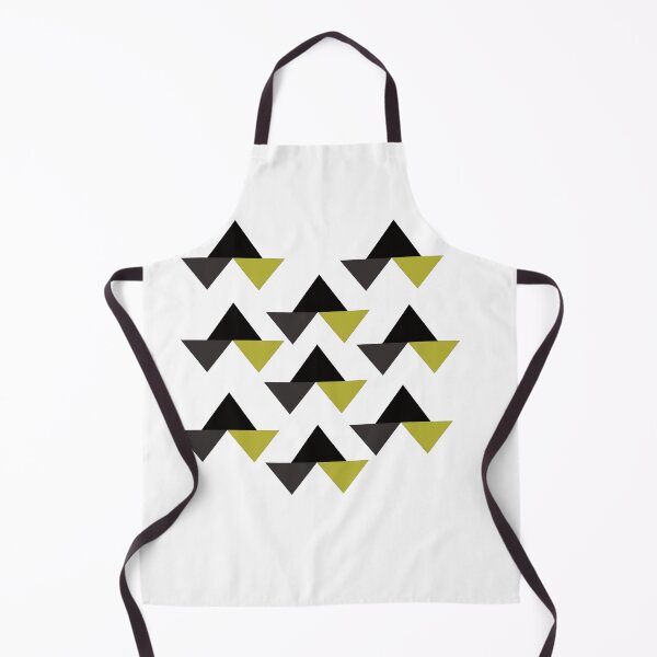 Item preview, geometric triangles pattern in grey and musterd designed and sold by Northendesigns.