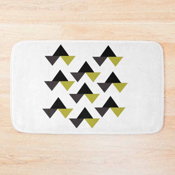 Item preview, geometric triangles pattern in grey and musterd designed and sold by Northendesigns.