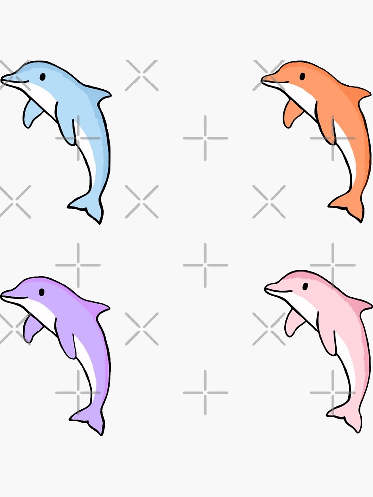 Super Cute Colorful Dolphin Pattern For Dolphin Lovers Sticker For Sale By Barolina Redbubble 3962