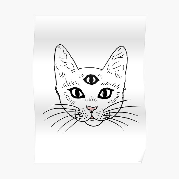 Alex Cfourpo  Three eyed cat tattooflash drawing sketch