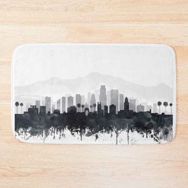 Artikelvorschau, Los Angeles Skyline Aquarell Schwarz & Weiß von Zouzounio Art entworfen und verkauft von zouzounioart.