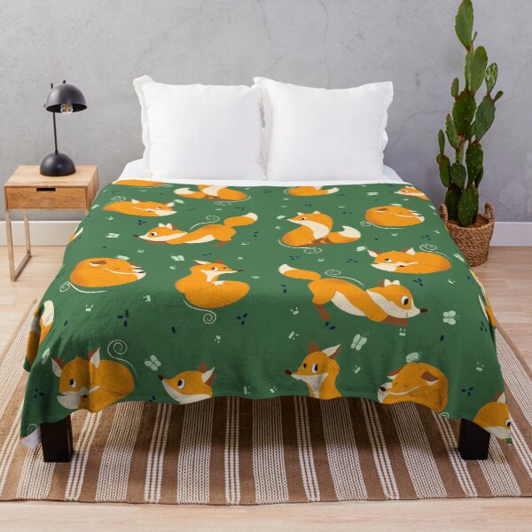 Item preview, The Cute Foxes Chase Butterflies Pattern designed and sold by whatsupcamper.