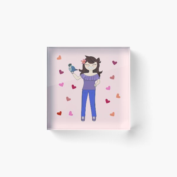 Item preview, Jaiden animations and her bird, cute moment and pink hearts, parrot watching you funny  designed and sold by SGS-.