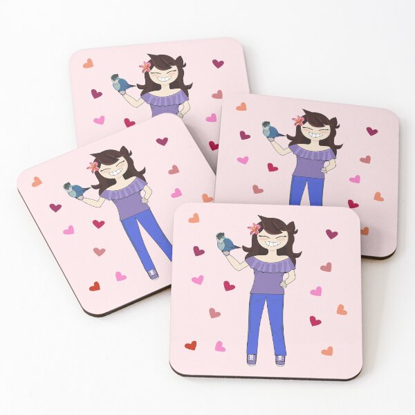Item preview, Jaiden animations and her bird, cute moment and pink hearts, parrot watching you funny  designed and sold by SGS-.