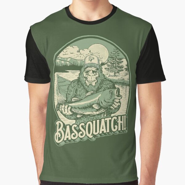 Bassquatch! Funny Bigfoot Sasquatch & Bass Fishing Illustration Poster for  Sale by giantstepdesign